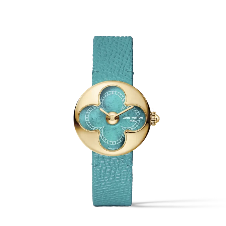COLOR BLOSSOM 18K Gold (Yellow) Amazonite Quartz Watch, 26 mm