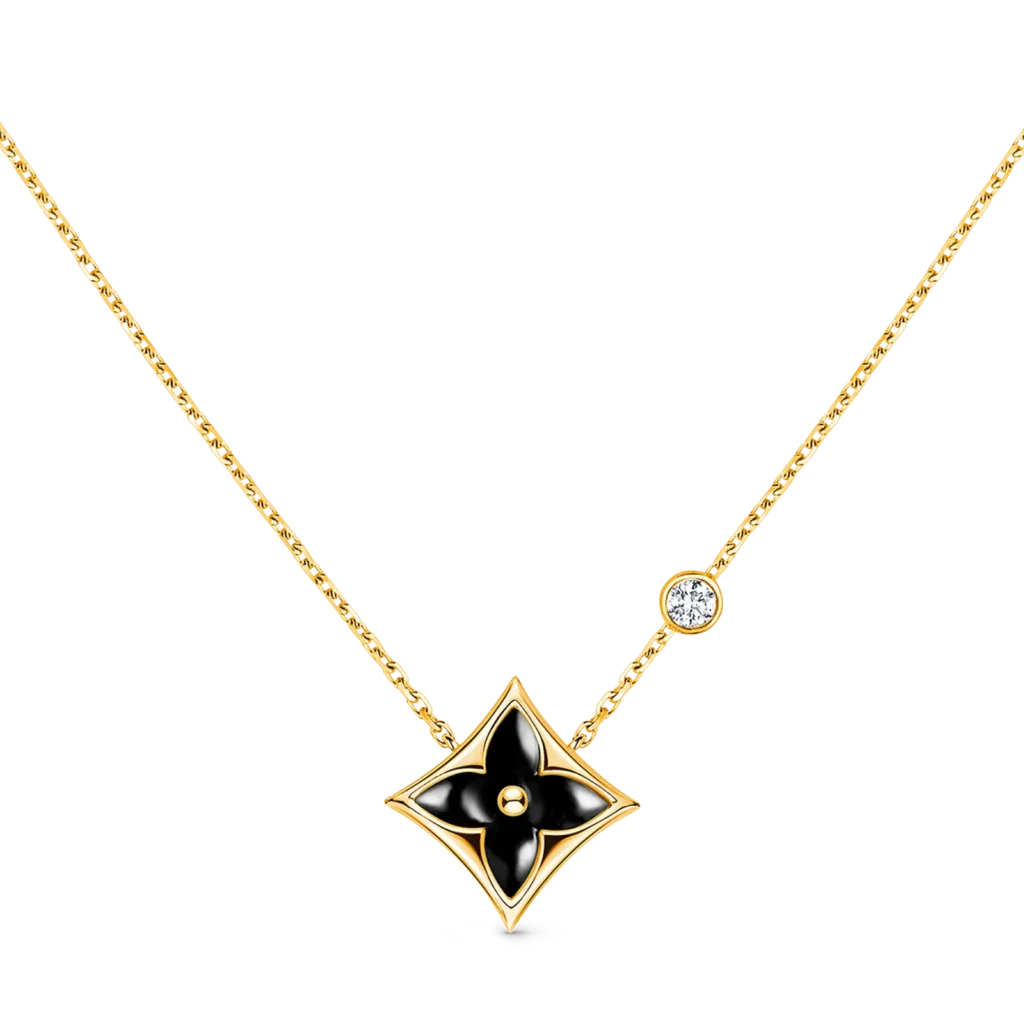 COLOR BLOSSOM BB 18K Gold Onyx Necklace