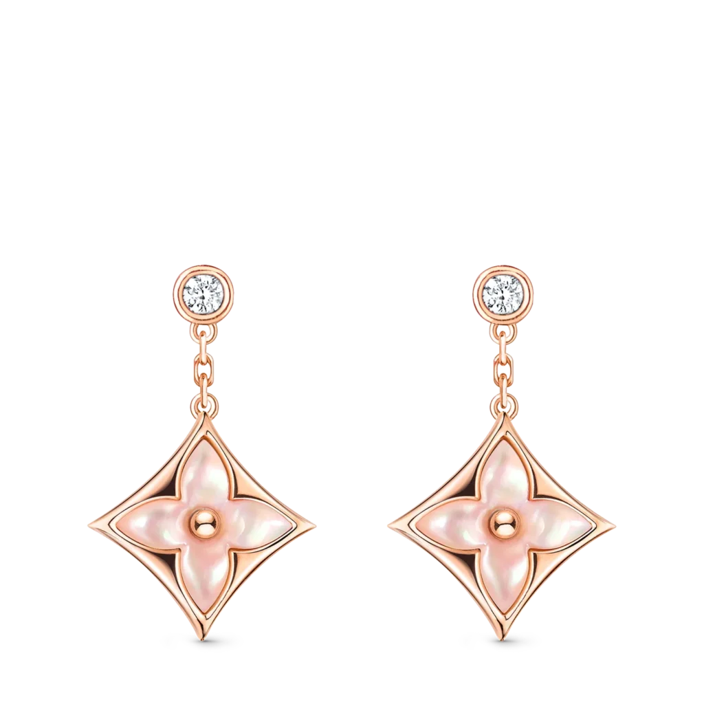 COLOR BLOSSOM BB 18K Gold Shell Diamond Stud Earrings product photograph