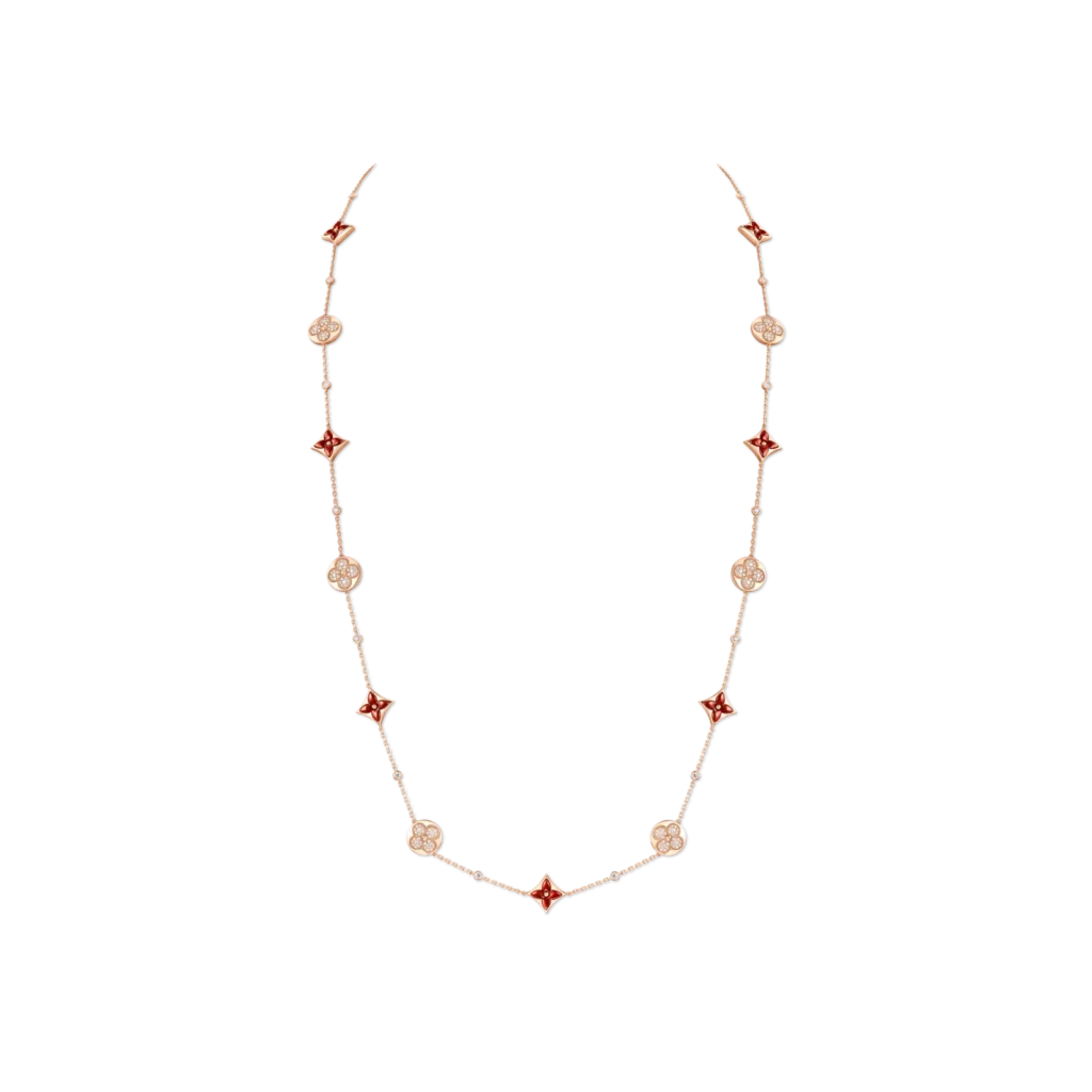 COLOR BLOSSOM BB LNY 18K Gold Light Chalcedony Diamond Long Necklace