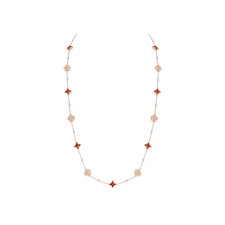 COLOR BLOSSOM BB LNY 18K Gold Light Chalcedony Diamond Long Necklace