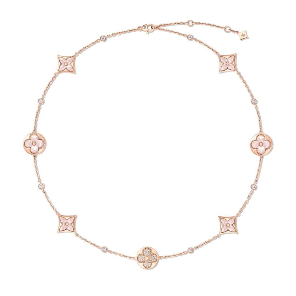 COLOR BLOSSOM BB MULTI-MOTIF 18K Gold Shell Diamond Short Necklace