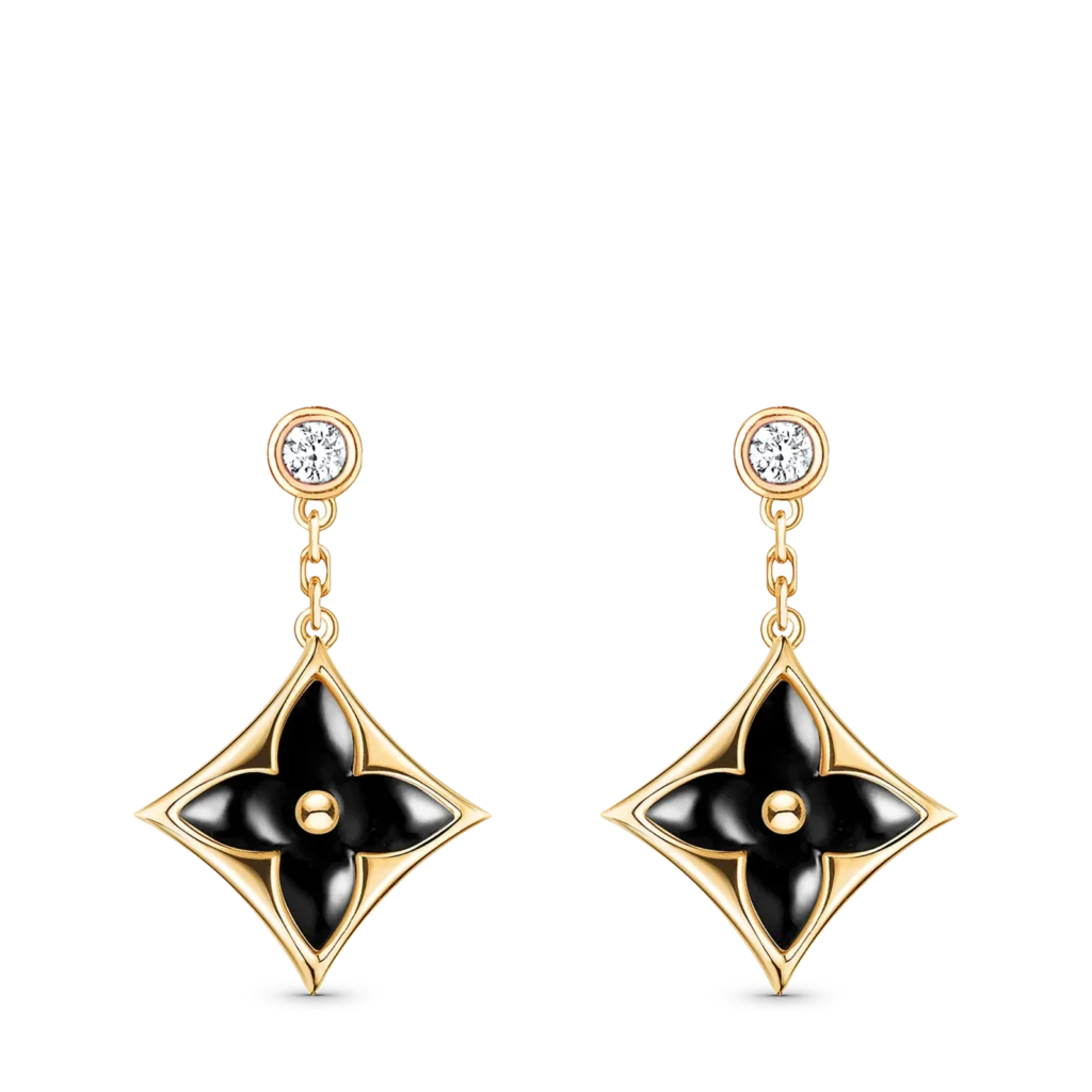 COLOR BLOSSOM BB STAR 18K Gold Agate Diamond Earrings