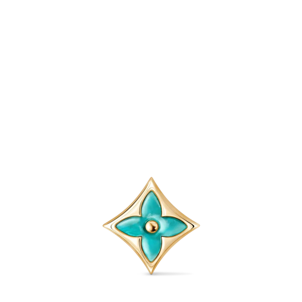 COLOR BLOSSOM BB STAR 18K Gold Aquamarine Stud Earrings