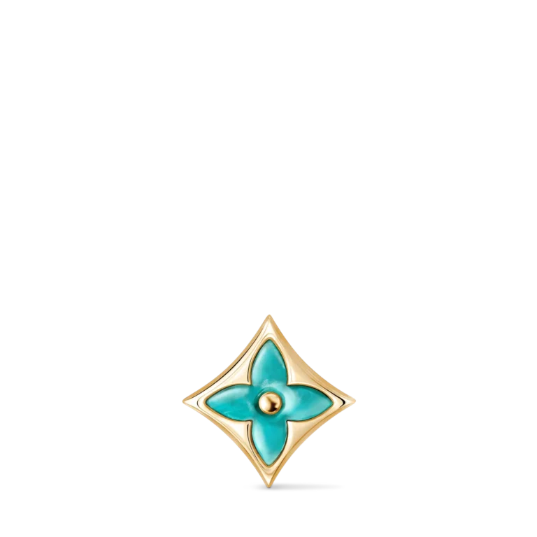 COLOR BLOSSOM BB STAR 18K Gold Aquamarine Stud Earrings