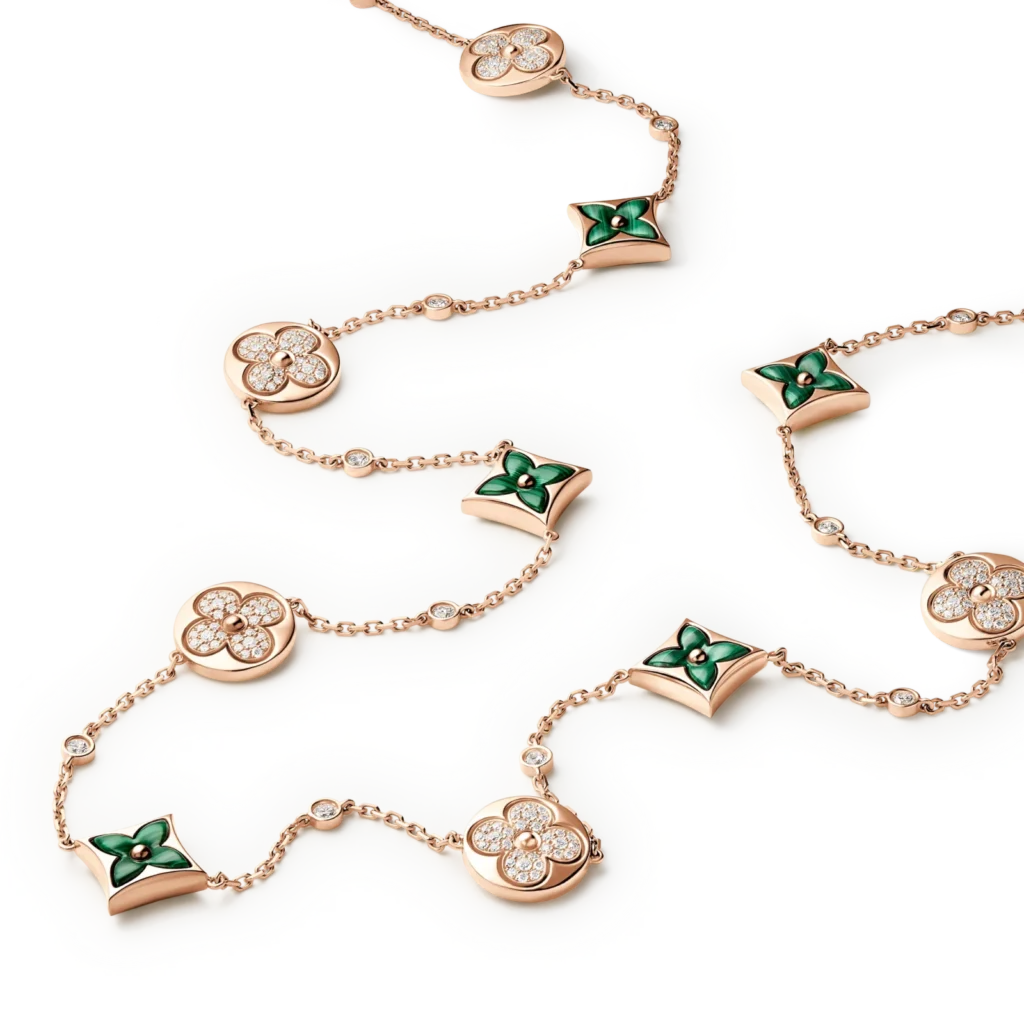 COLOR BLOSSOM BB STAR 18K Gold Malachite Diamond Long Necklace product photograph