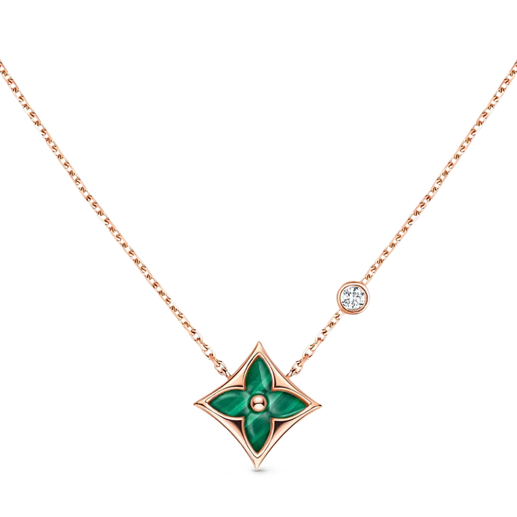 COLOR BLOSSOM BB STAR 18K Gold Malachite Diamond Necklace