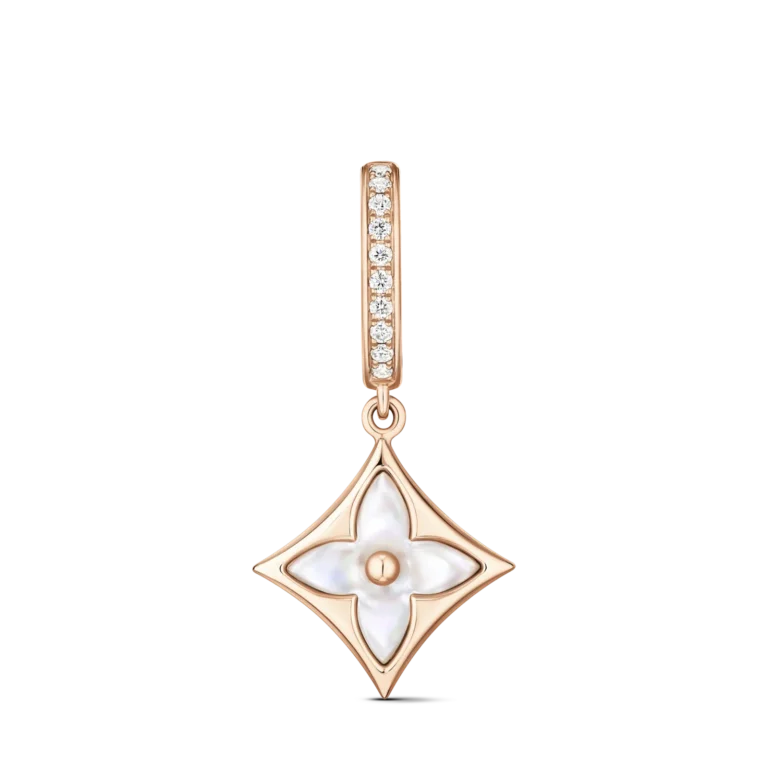 COLOR BLOSSOM BB STAR 18K Gold Shell Diamond Earrings (Single)