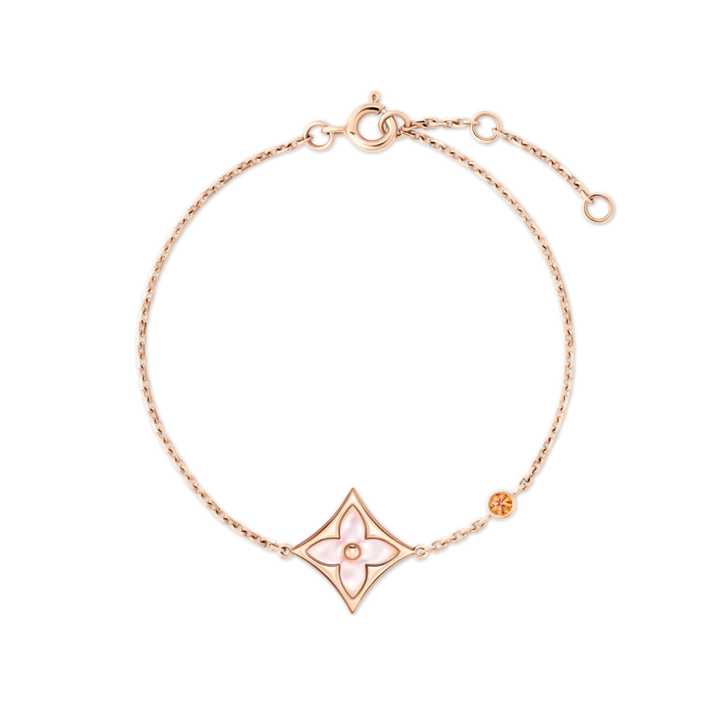 COLOR BLOSSOM BB STAR 18K Gold Shell Garnet Bracelet