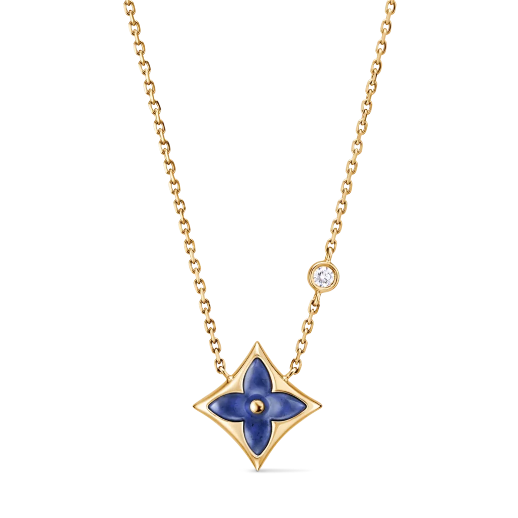 COLOR BLOSSOM BB STAR 18K Gold Square Sodium Stone Diamond Necklace