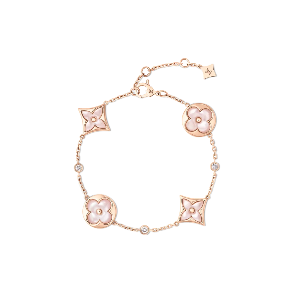 COLOR BLOSSOM BB STAR AND SUN MULTI-MOTIF 18K Gold Shell Diamond Bracelet