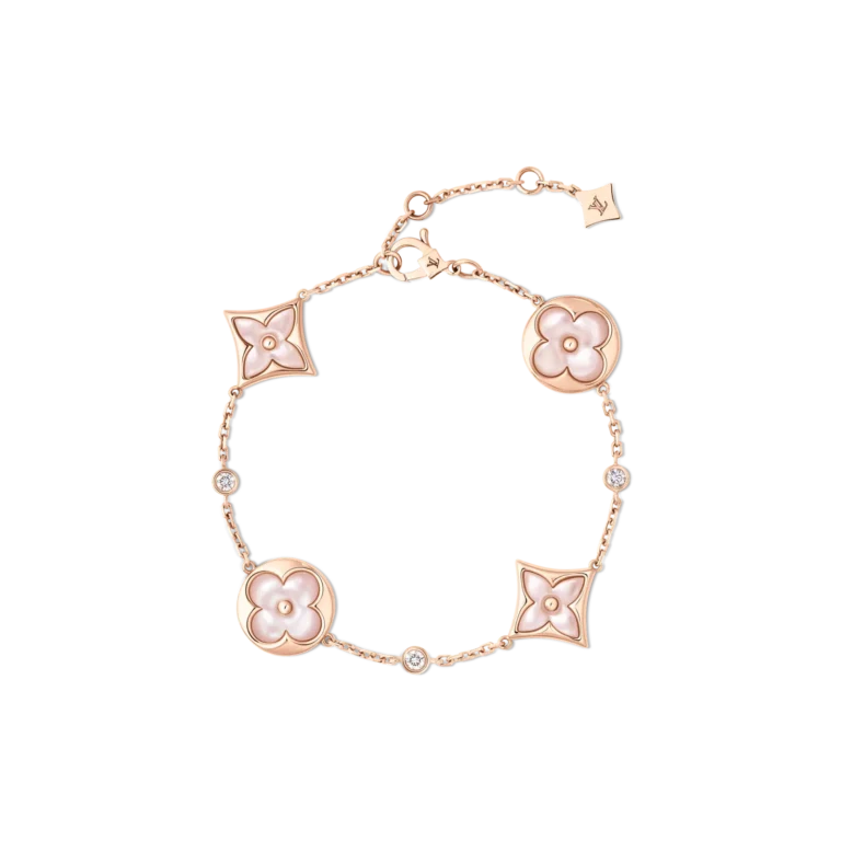 COLOR BLOSSOM BB STAR AND SUN MULTI-MOTIF 18K Gold Shell Diamond Bracelet