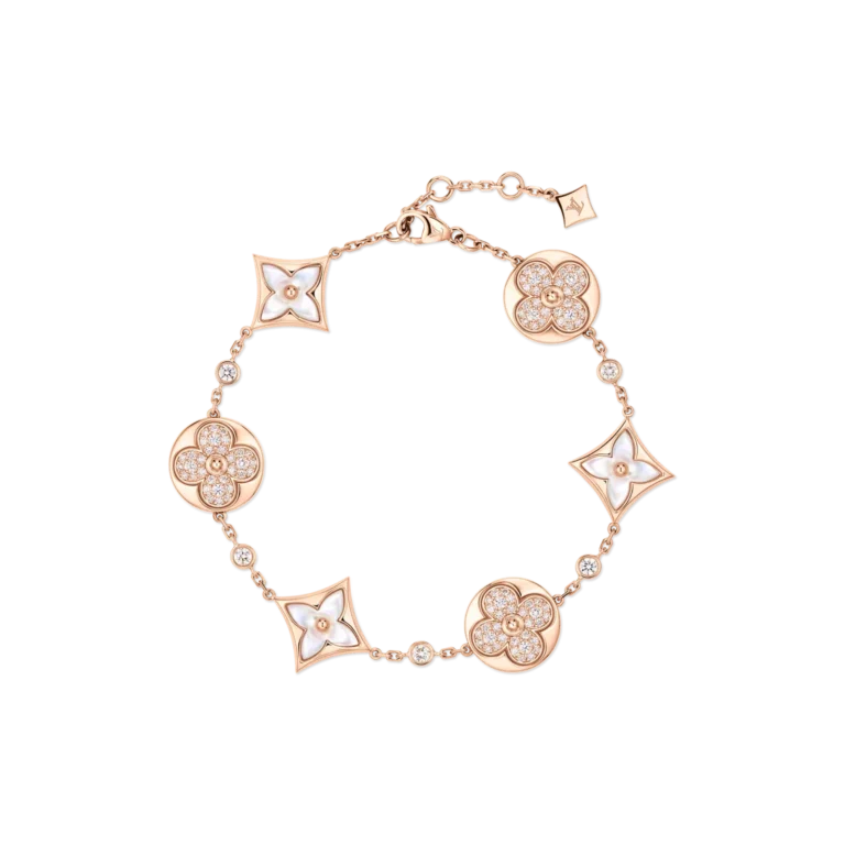 COLOR BLOSSOM BB STAR AND SUN MULTI-MOTIF 18K Gold Shell Diamond Bracelet