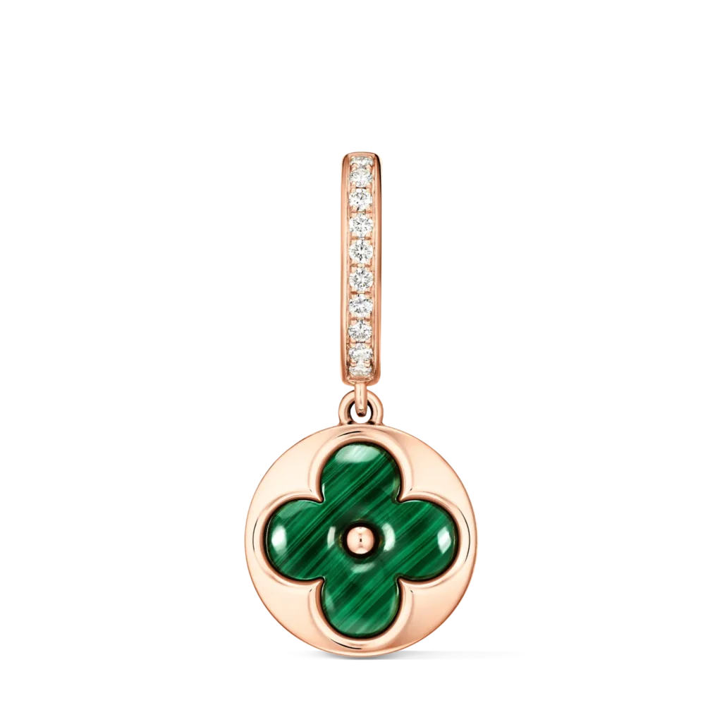 COLOR BLOSSOM BB SUN 18K Gold Malachite Diamond Earrings (Single)