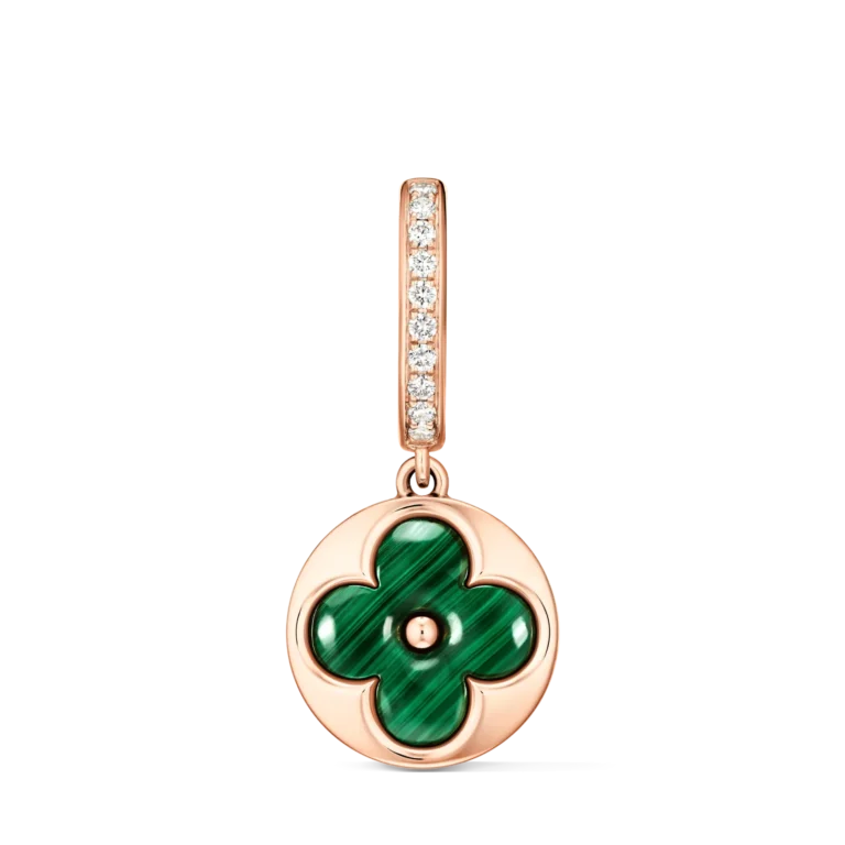 COLOR BLOSSOM BB SUN 18K Gold Malachite Diamond Earrings (Single)