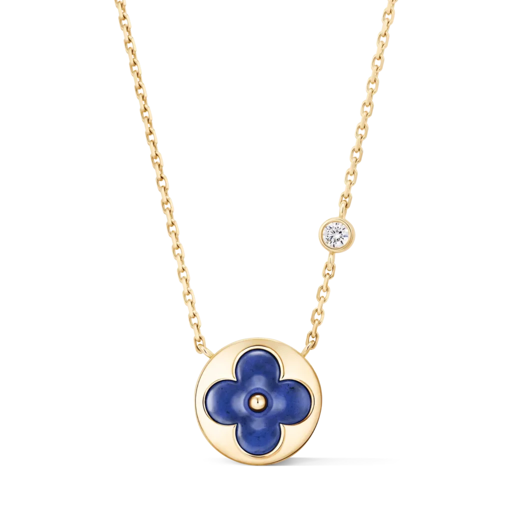 COLOR BLOSSOM BB SUN 18K Gold Square Chalcedony Diamond Necklace product photograph