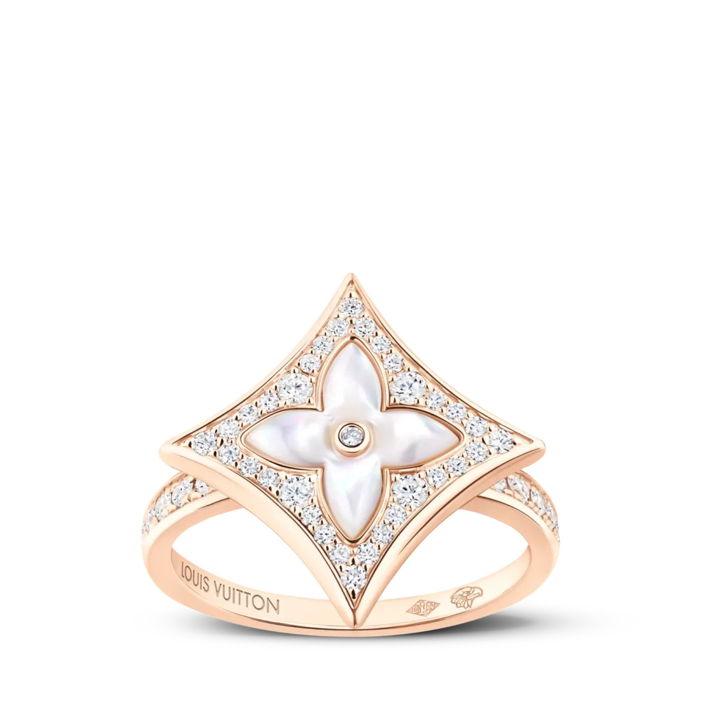 COLOR BLOSSOM M STAR 18K gold mother-of-pearl diamond ring
