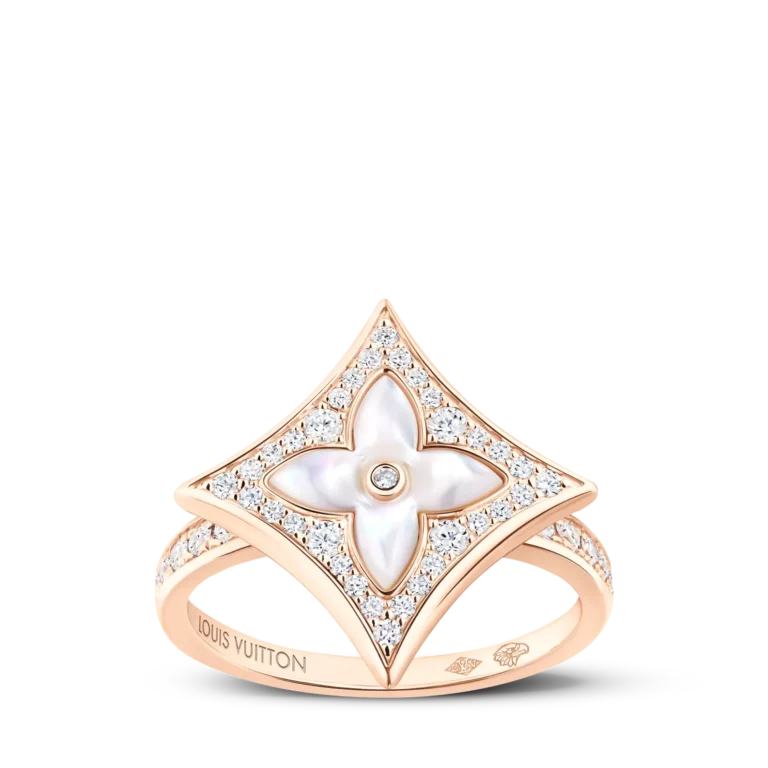 COLOR BLOSSOM M STAR 18K gold mother-of-pearl diamond ring