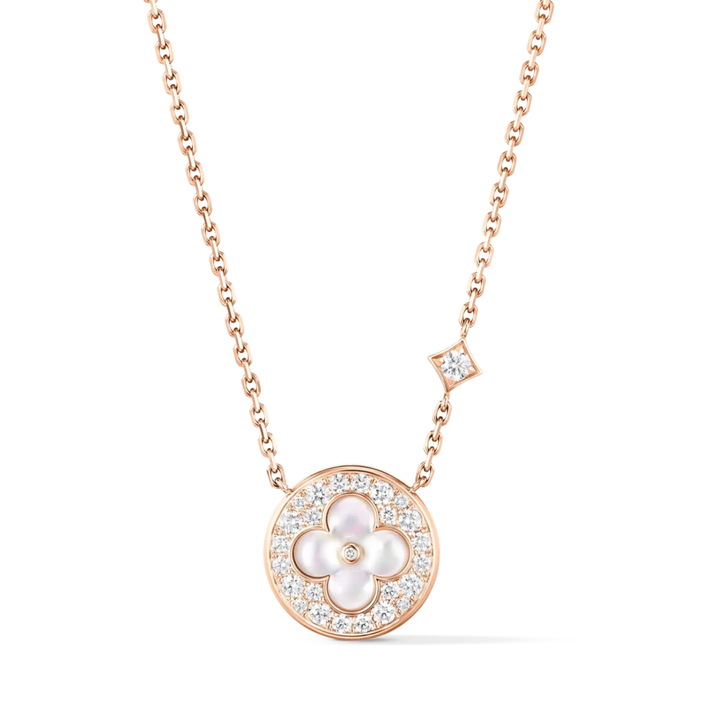 COLOR BLOSSOM M SUN 18K Gold Shell Diamond Necklace