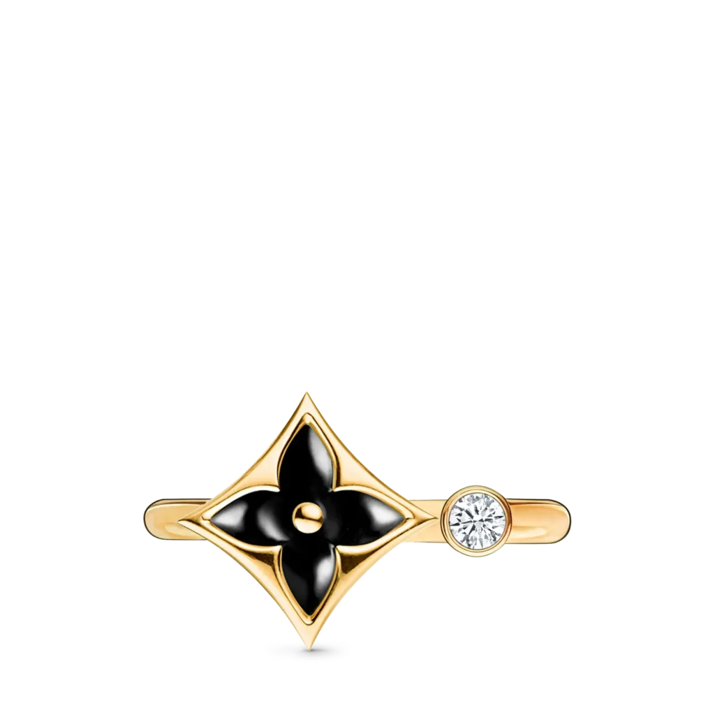 COLOR BLOSSOM MINI STAR 18K Gold Agate Diamond Ring
