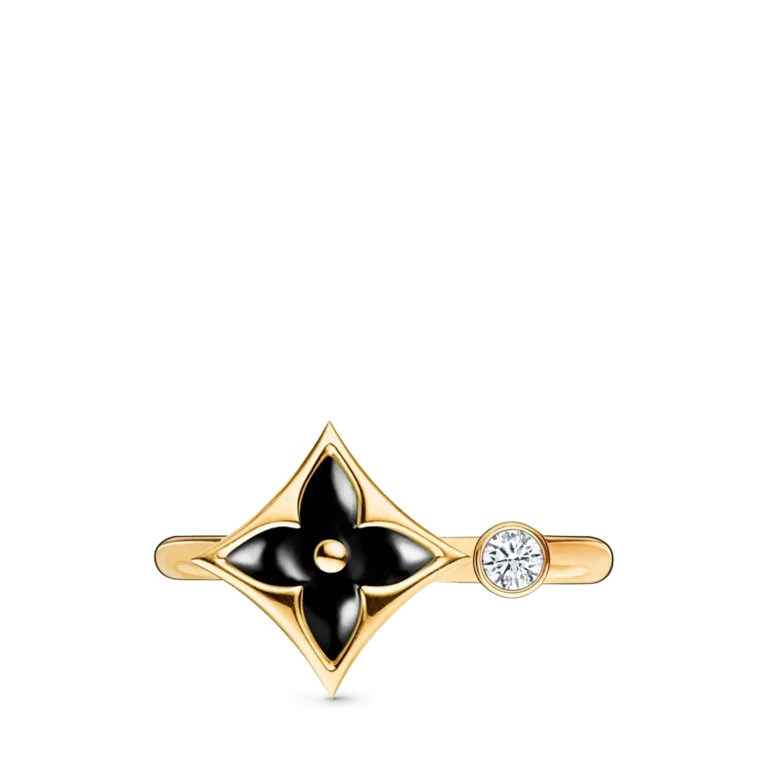 COLOR BLOSSOM MINI STAR 18K Gold Agate Diamond Ring