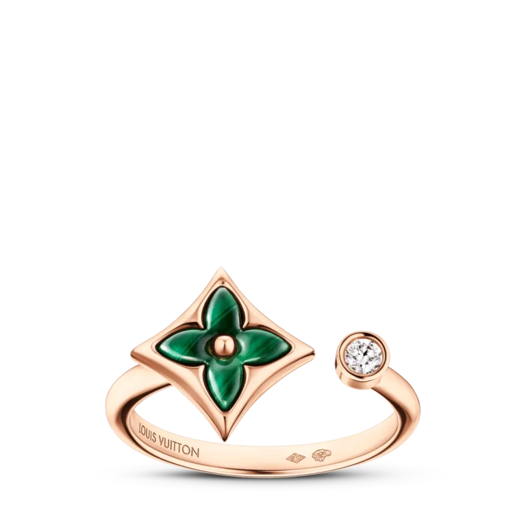 COLOR BLOSSOM MINI STAR 18K Gold Malachite Diamond Ring