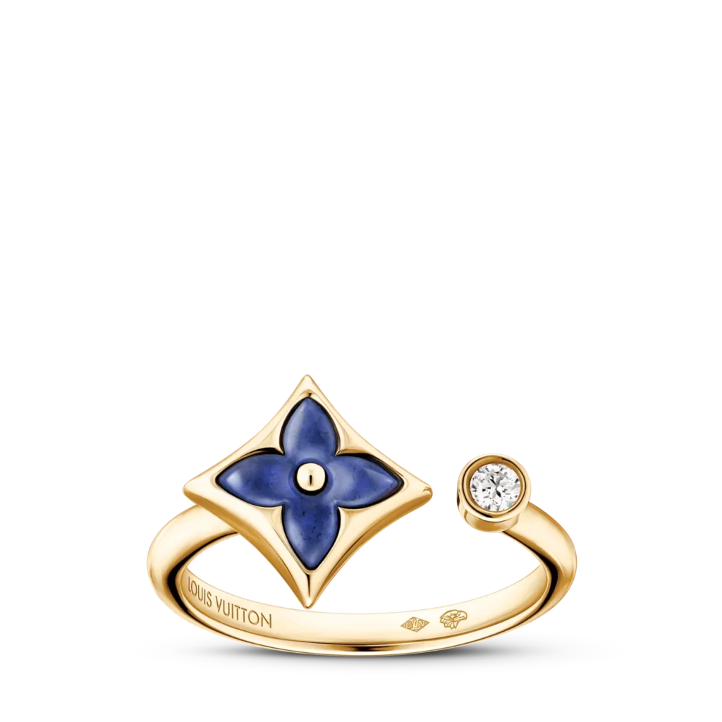 COLOR BLOSSOM MINI STAR 18K Gold Square Sodium Stone Diamond Ring