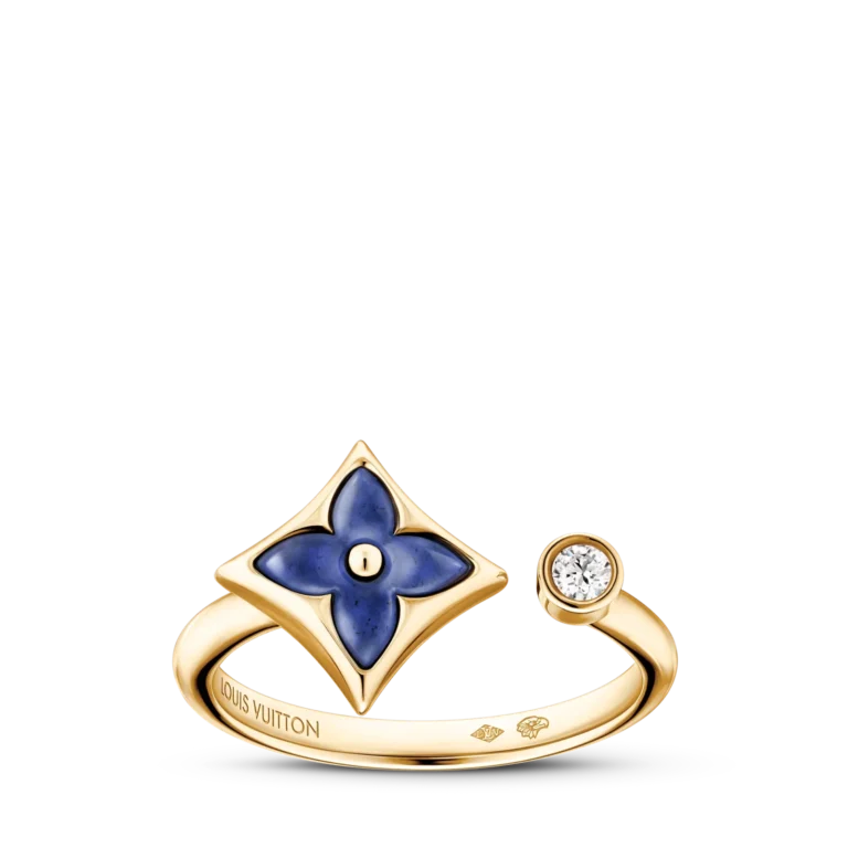 COLOR BLOSSOM MINI STAR 18K Gold Square Sodium Stone Diamond Ring