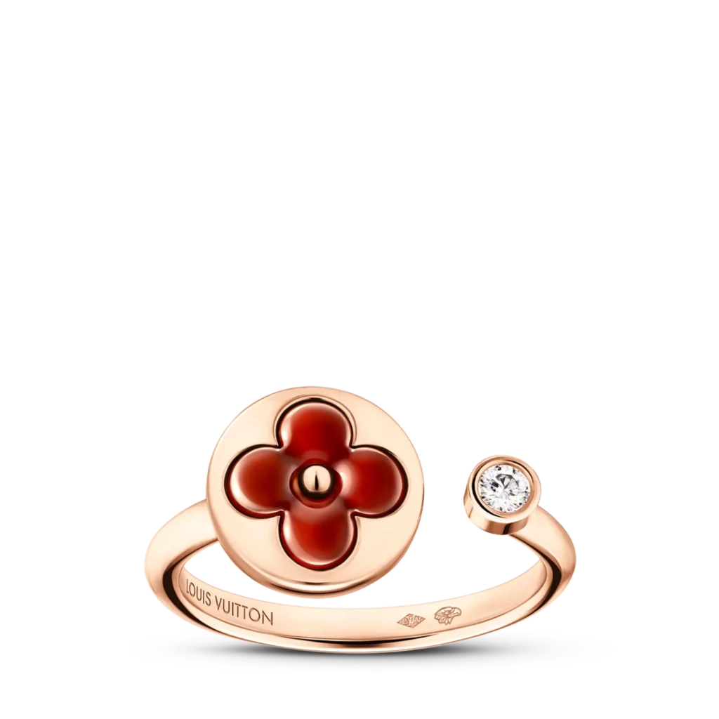 COLOR BLOSSOM MINI SUN 18K Gold Onyx Diamond Ring
