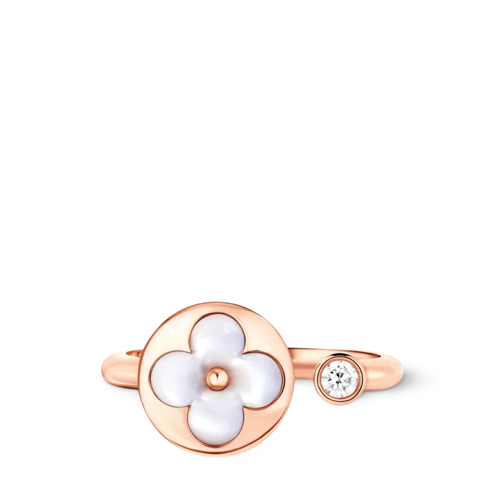 COLOR BLOSSOM MINI SUN 18K Gold Shell Diamond Ring