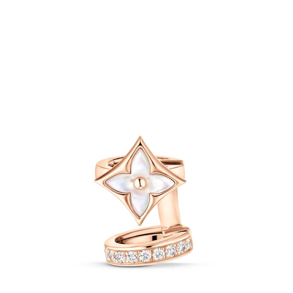 COLOR BLOSSOM XS STAR 18K Gold Shell Diamond Ear Clips (Single)