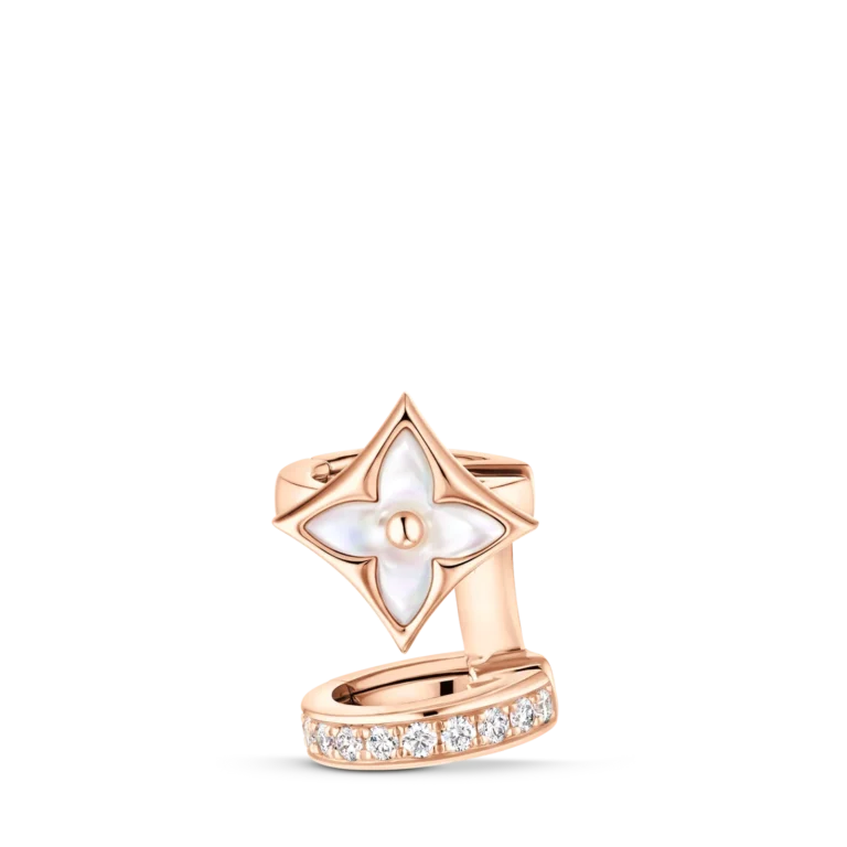 COLOR BLOSSOM XS STAR 18K Gold Shell Diamond Ear Clips (Single)