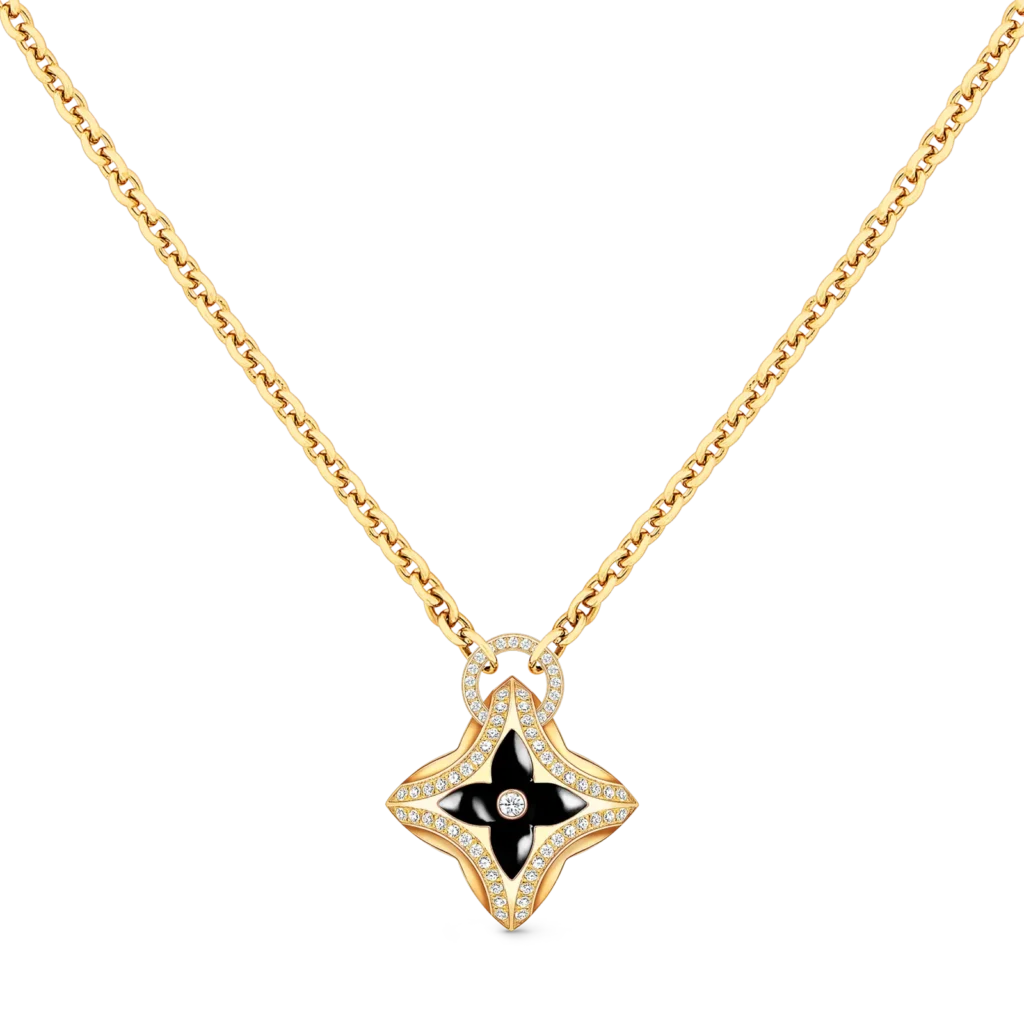 EVER BLOSSOM 18K Gold Agate Diamond Necklace