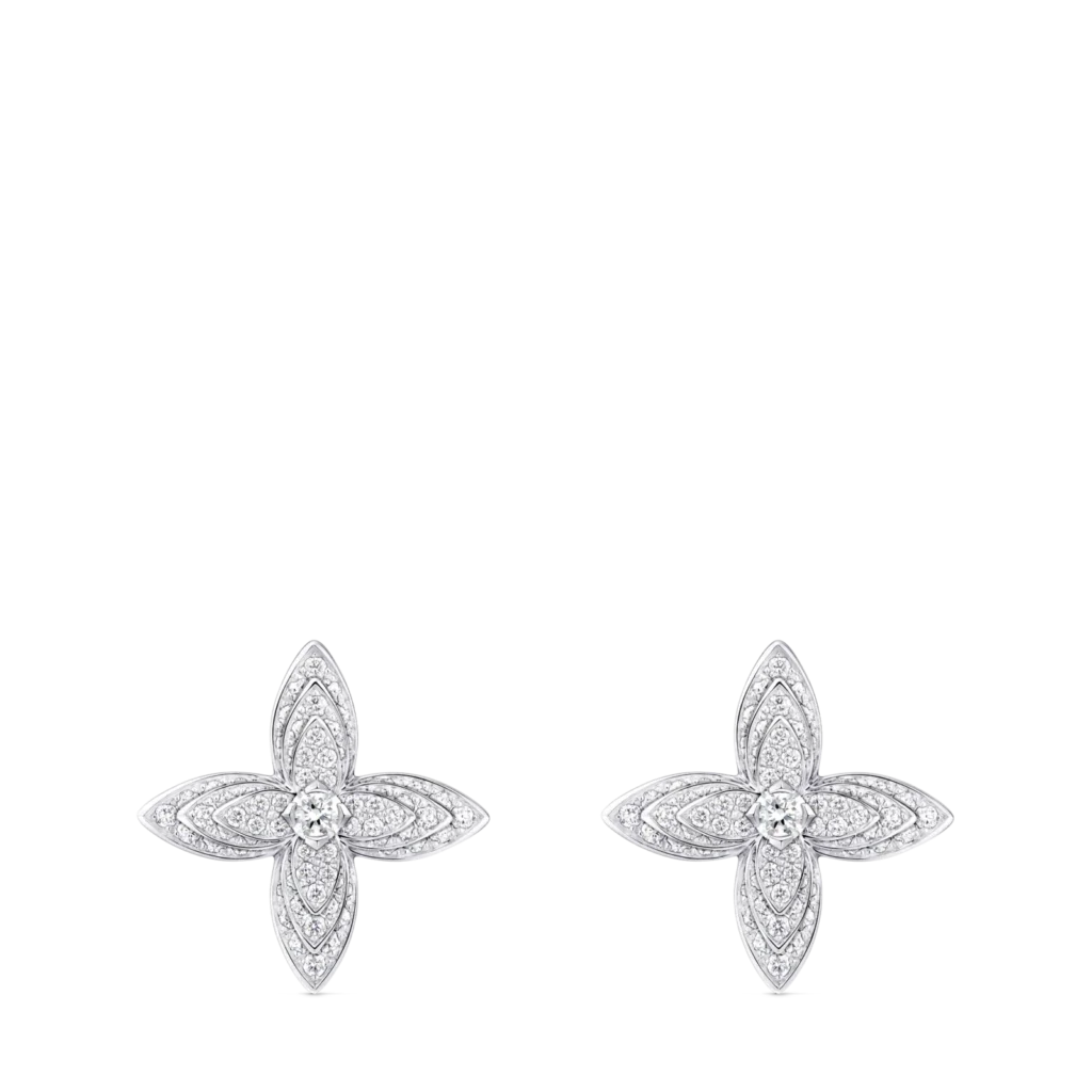 IDYLLE BLOSSOM 18K gold (white) diamond earrings