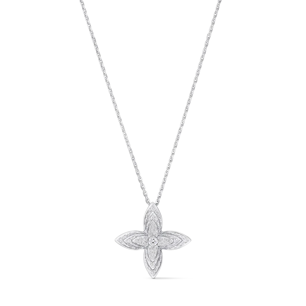 IDYLLE BLOSSOM 18K gold (white) diamond necklace