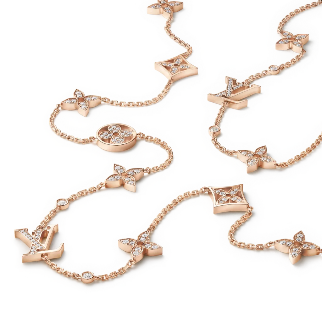 IDYLLE BLOSSOM MULTI-MOTIF 18K Gold Diamond Long Necklace product photograph