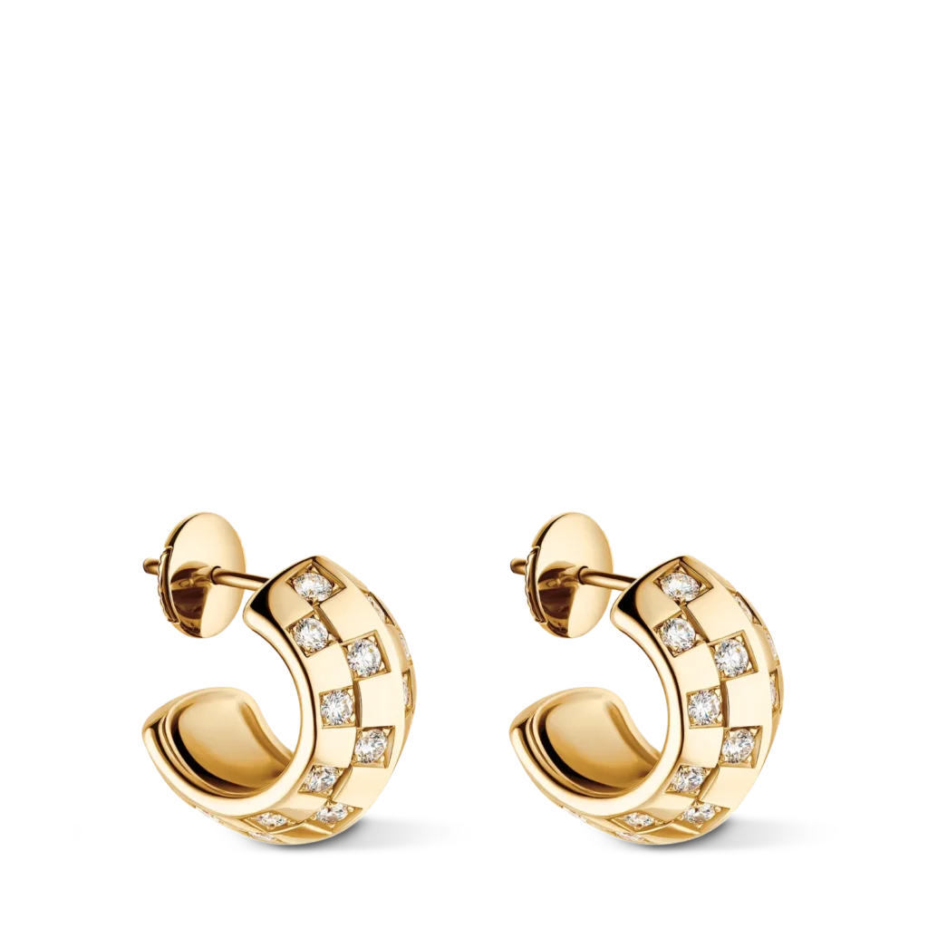 LE DAMIER DE LOUIS VUITTON 18K Gold Diamond Earrings product photograph