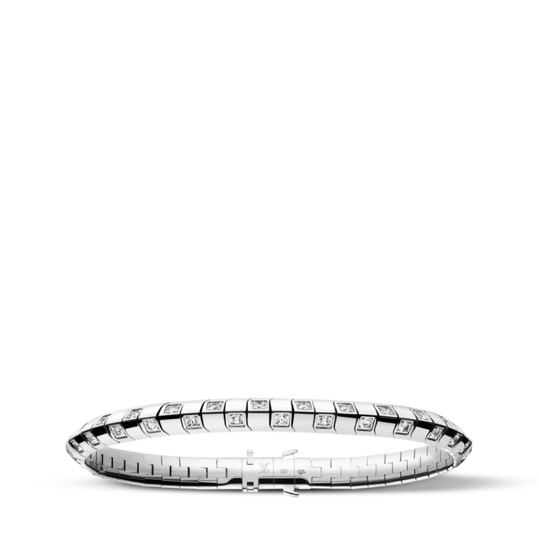 LE DAMIER DE LOUIS VUITTON 18K Gold Diamond Medium Bangle