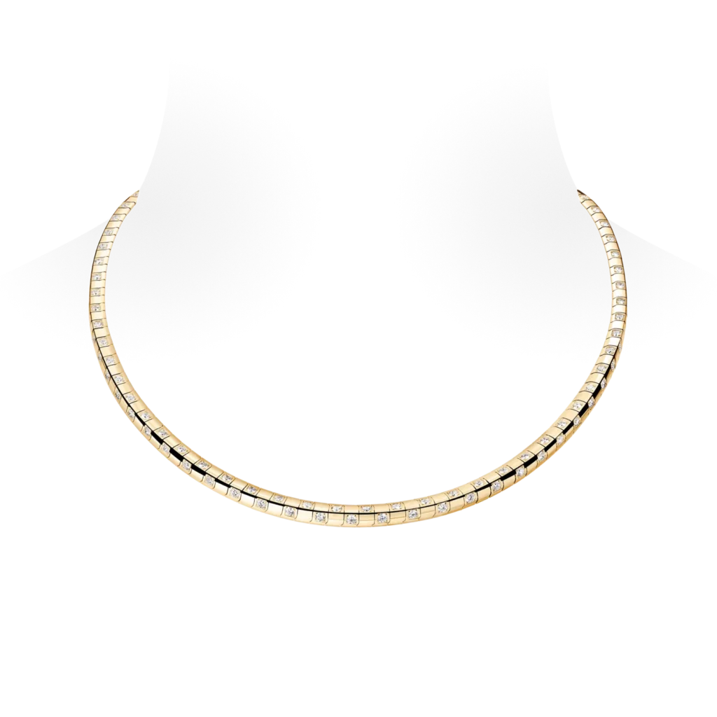 LE DAMIER DE LOUIS VUITTON 18K Gold Diamond Medium Necklace