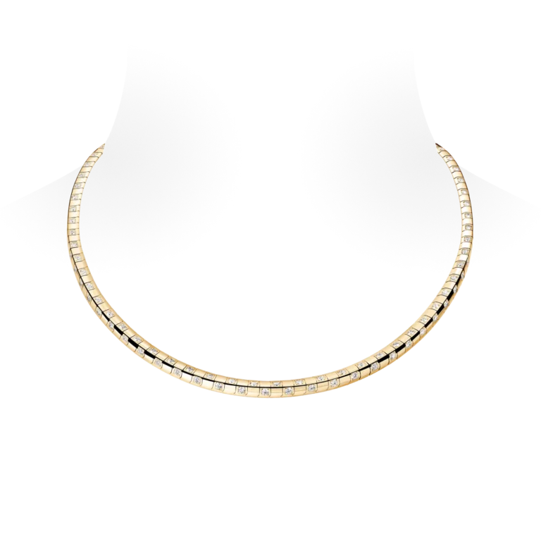LE DAMIER DE LOUIS VUITTON 18K Gold Diamond Medium Necklace