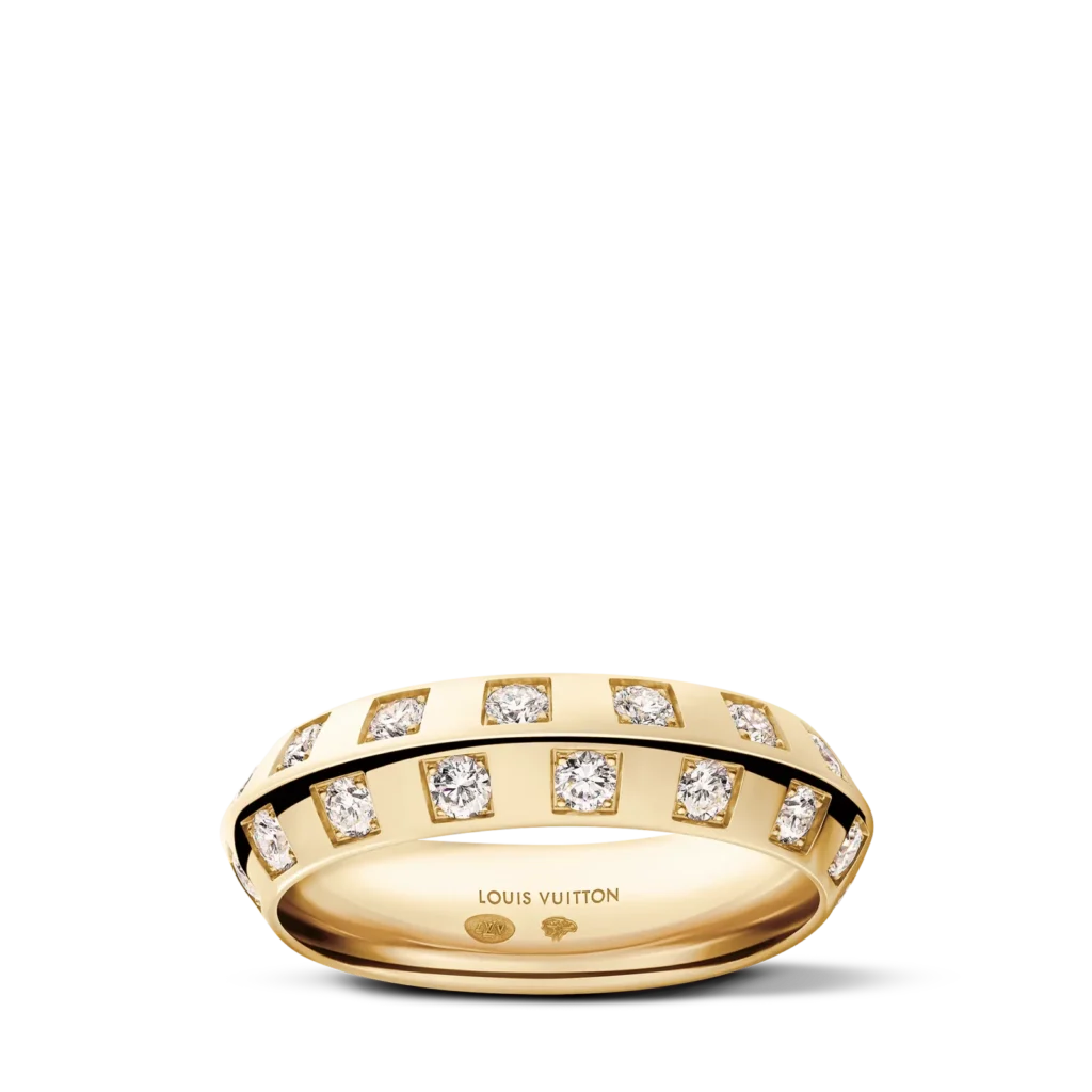 LE DAMIER DE LOUIS VUITTON 18K gold diamond ring