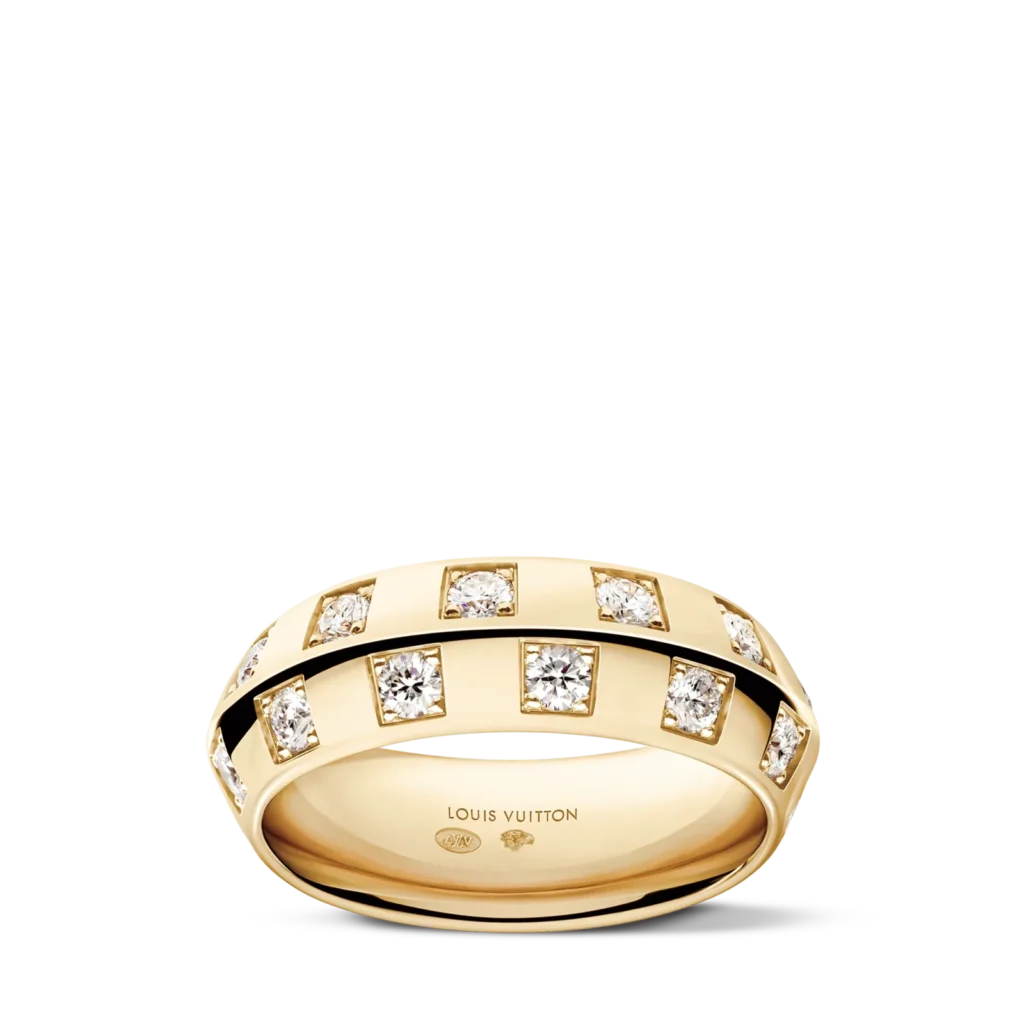 LE DAMIER DE LOUIS VUITTON 18K gold diamond ring