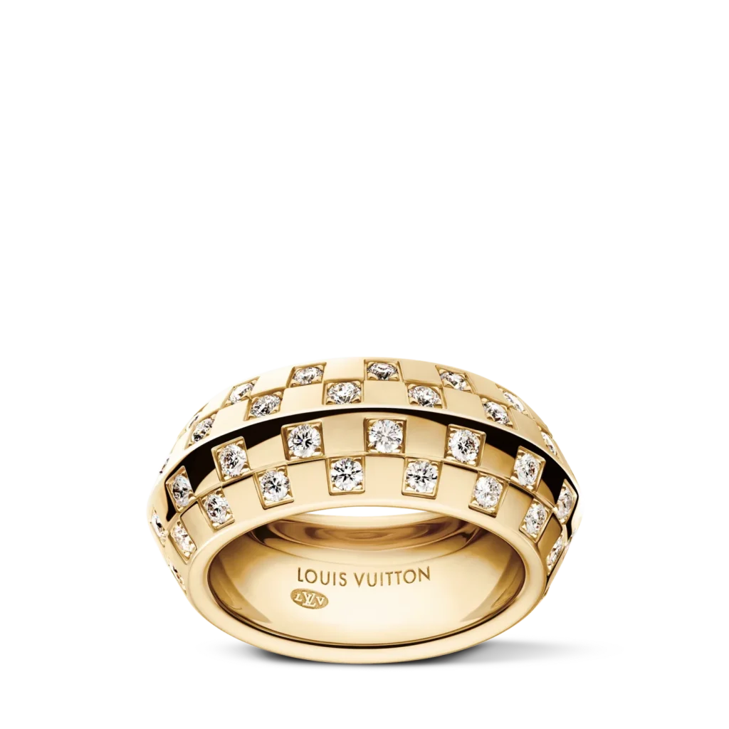 LE DAMIER DE LOUIS VUITTON 18K gold diamond ring product photograph