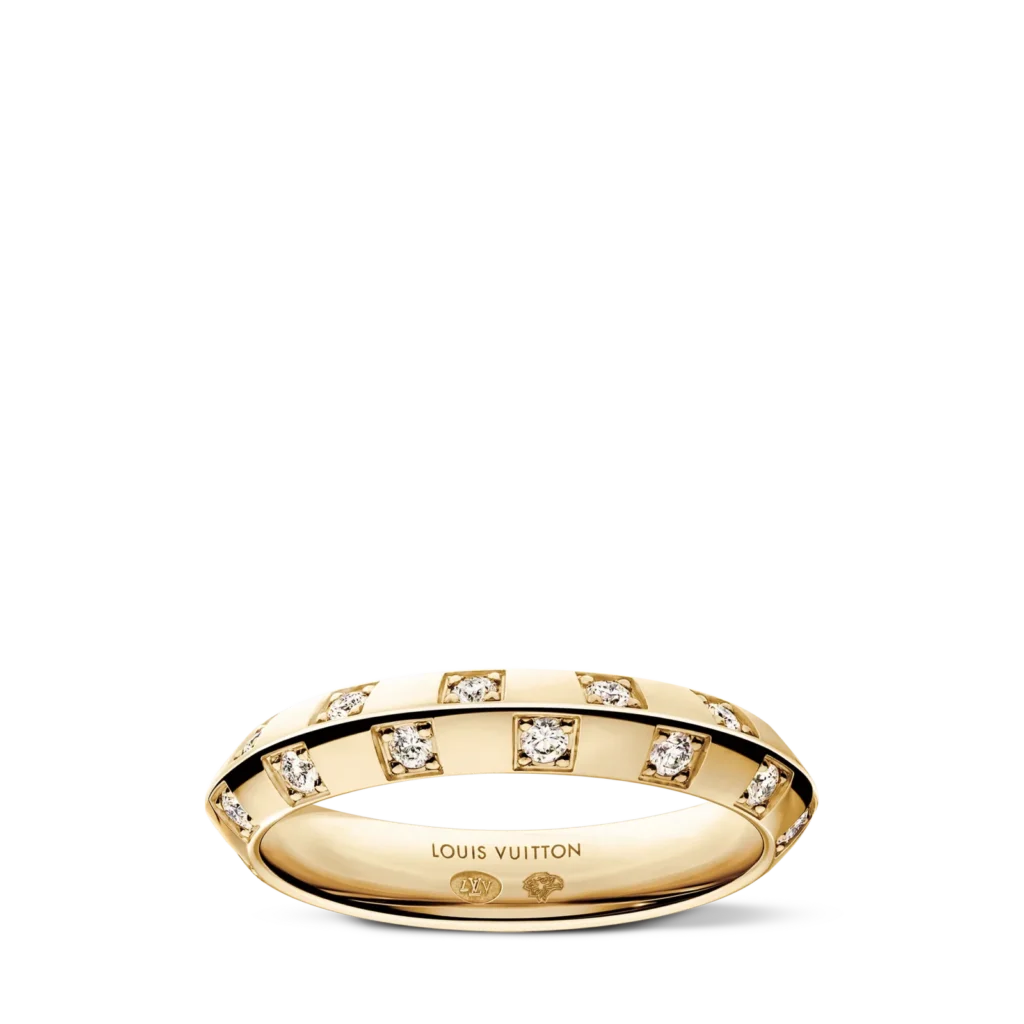 LE DAMIER DE LOUIS VUITTON 18K gold diamond ring