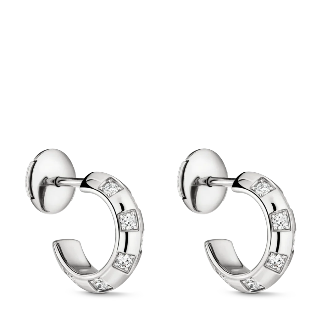 LE DAMIER DE LOUIS VUITTON 18K Gold Diamond Small Earrings