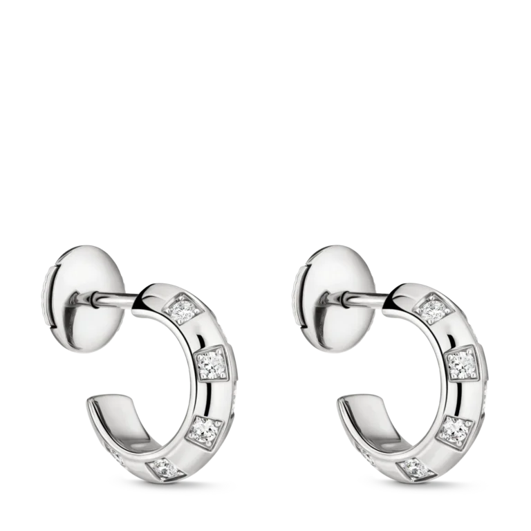 LE DAMIER DE LOUIS VUITTON 18K Gold Diamond Small Earrings