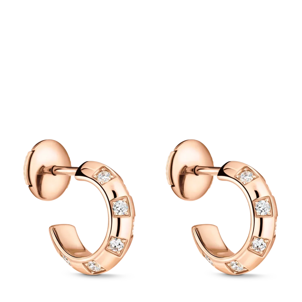 LE DAMIER DE LOUIS VUITTON 18K Gold Diamond Small Earrings