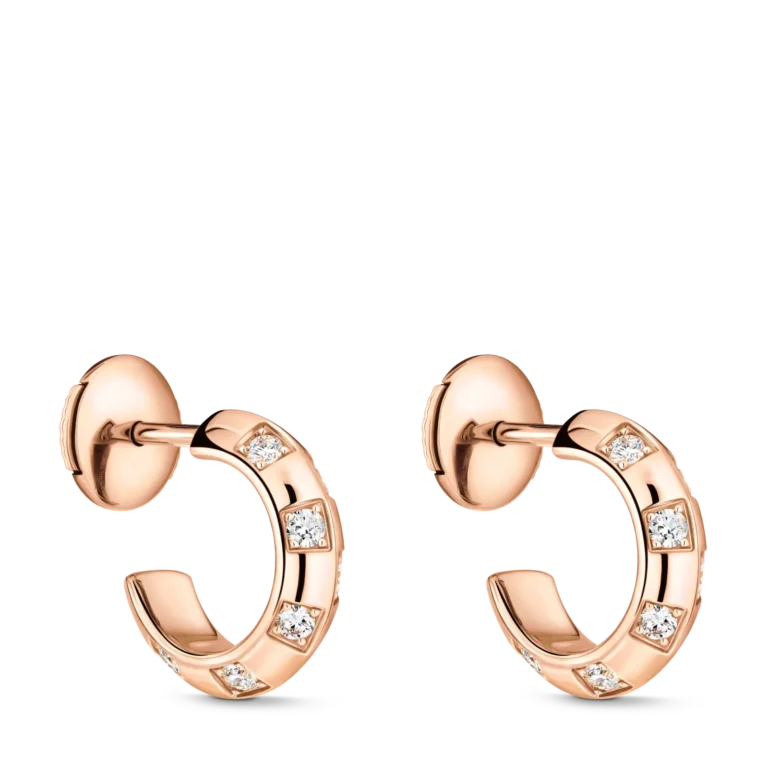 LE DAMIER DE LOUIS VUITTON 18K Gold Diamond Small Earrings
