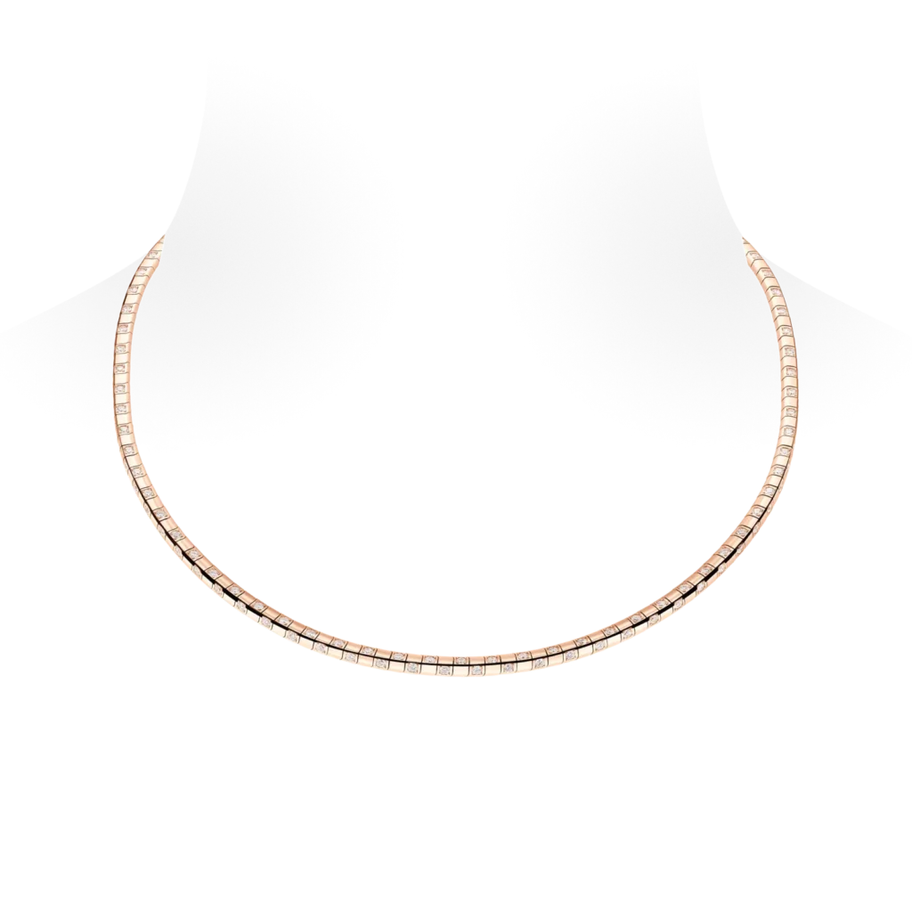 LE DAMIER DE LOUIS VUITTON 18K Gold Diamond Small Necklace