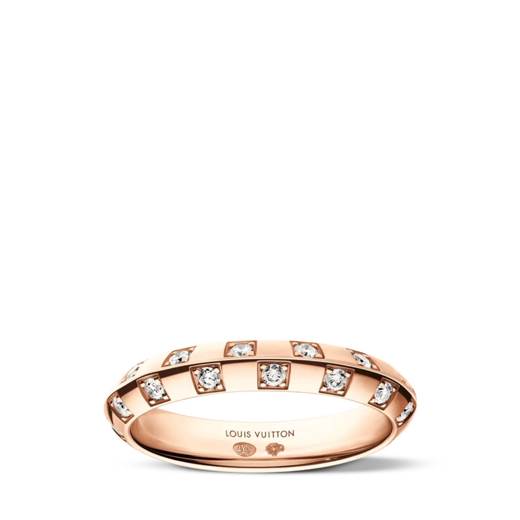 LE DAMIER DE LOUIS VUITTON Small 18K Gold Diamond Ring product photograph